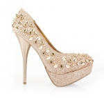 Gold Quinceanera High Heels Shoes